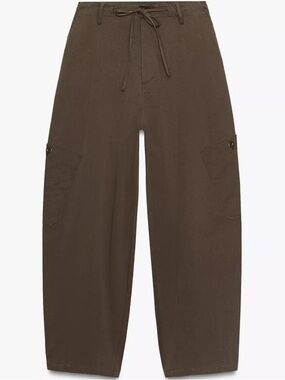 Zara Brown Barrel Cargo Pants